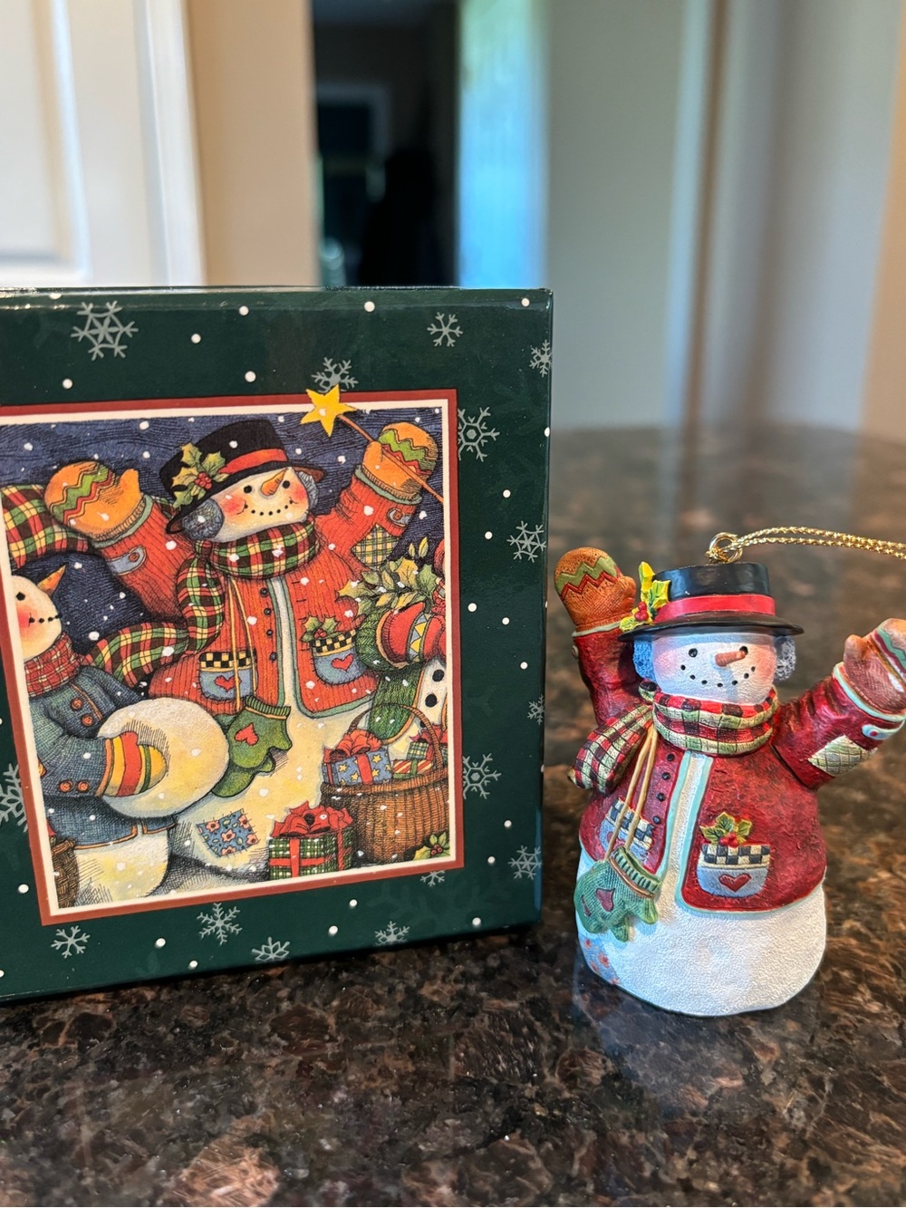 Vintage Lang Christmas Ornament -Snowman